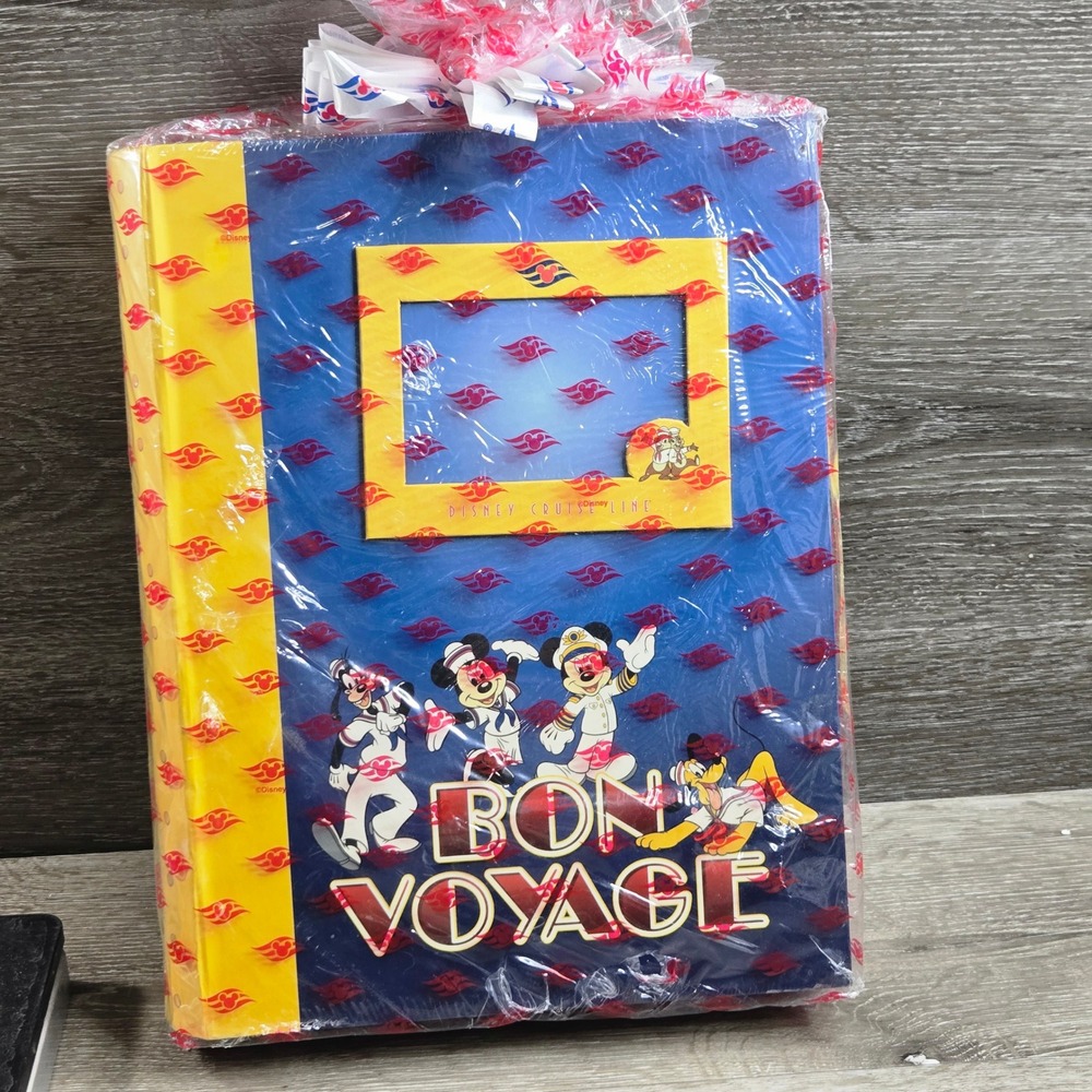 Disney Cruise Line Bon Voyage Photo Storage Box Mickey Minnie Pluto Goofy Sealed